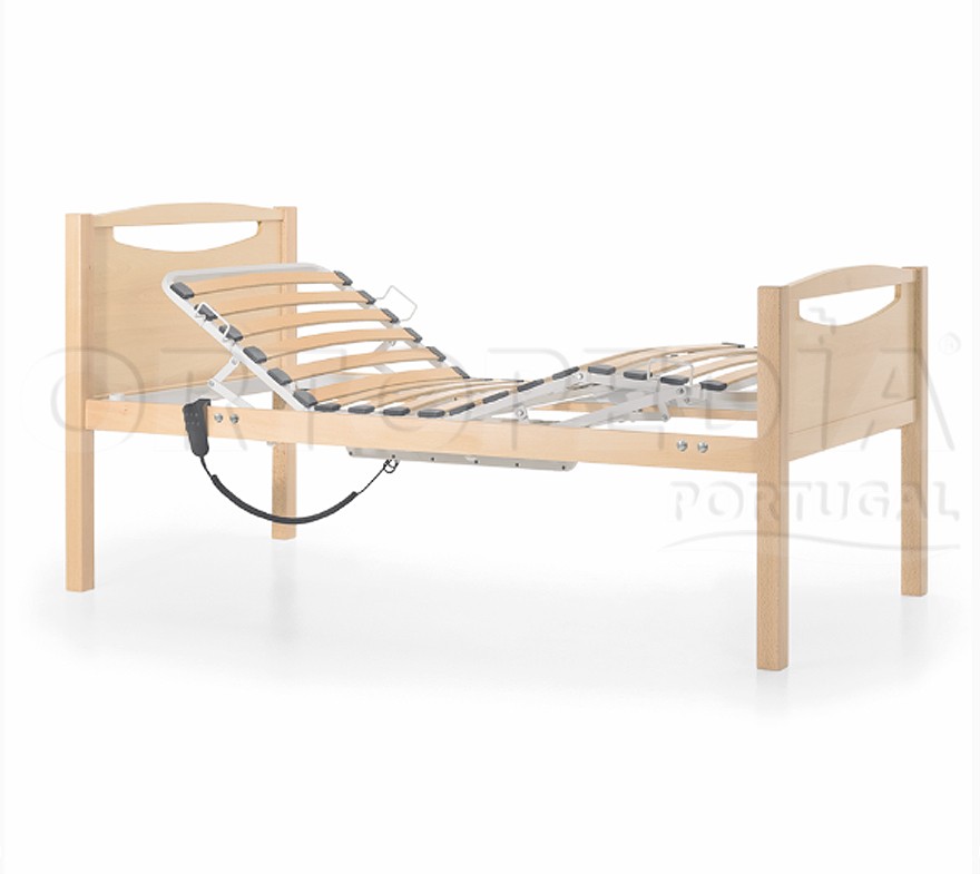 CAMA HOSPITALAR ARTICULADA ELÉTRICA MADEIRA FAIA
